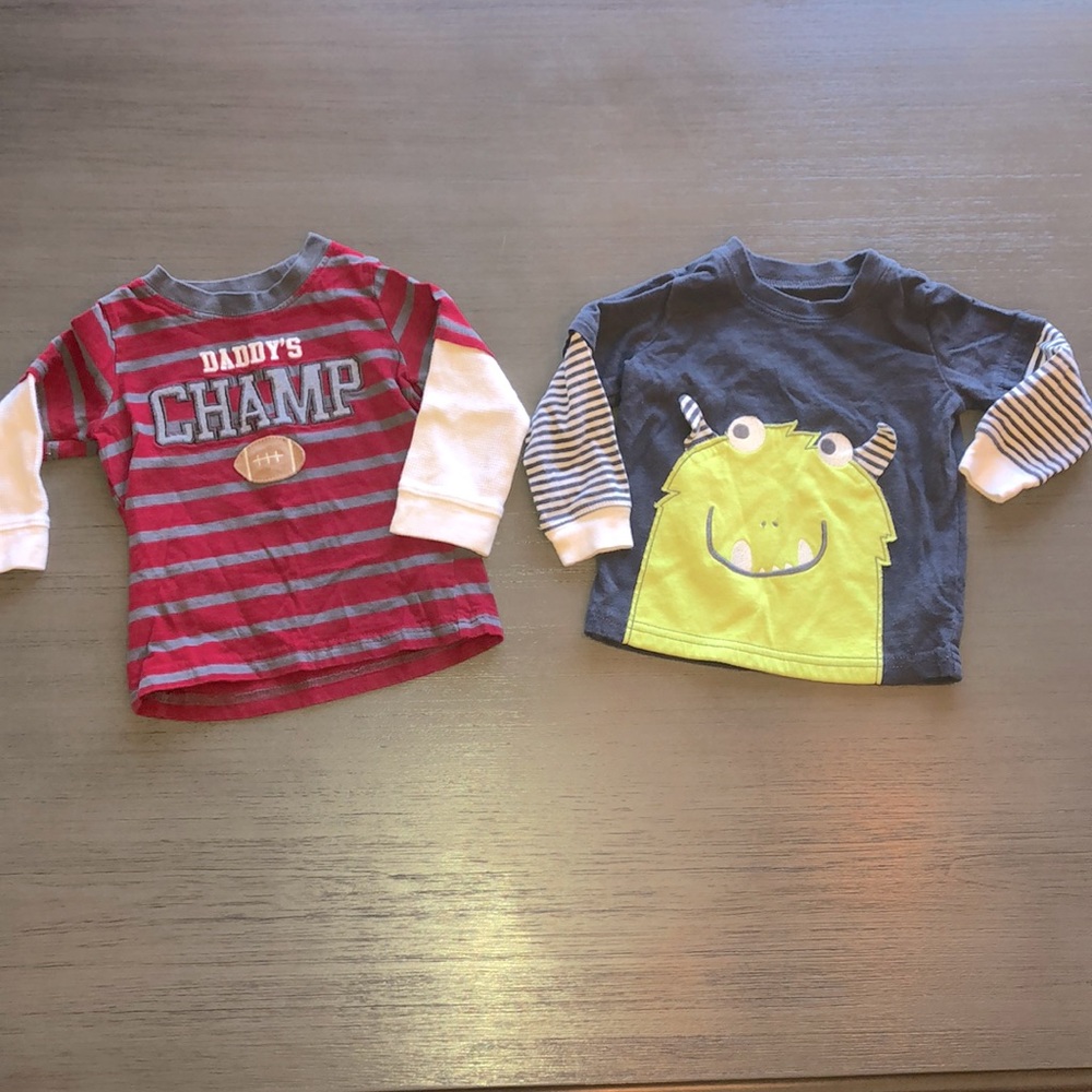 EUC Carter’s Long Sleeve Shirts w/layered look 12M